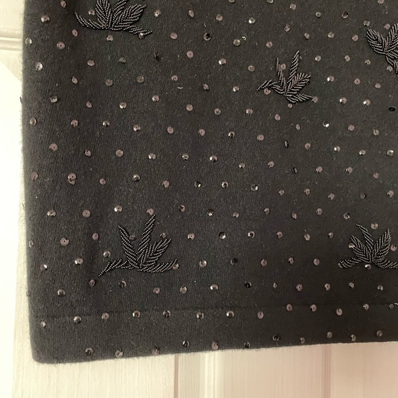 Vintage 1960’s Beaded Sequin Sweater Black Sleeveless Lambswool - Picture 6 of 8